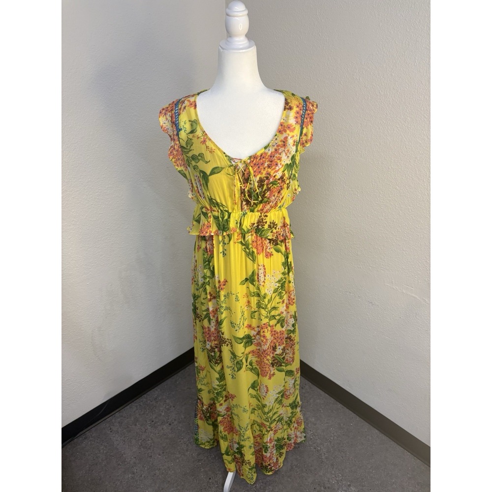 Anthropologie Sungrove Dress Plenty By Tracy Reese Yellow Maxi Dress Size S